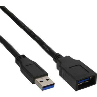 InLine® USB 3.0 Kabel, A Stecker / Buchse, schwarz, 1,5m, schwarz