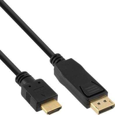 InLine® DisplayPort zu HDMI Konverter Kabel, schwarz, 5m, schwarz