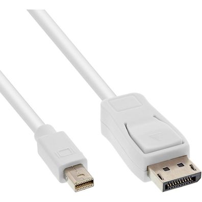 InLine® Mini DisplayPort zu DisplayPort Kabel, weiß, 3m, weiß