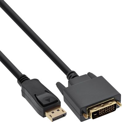 InLine® DisplayPort zu DVI Konverter Kabel, schwarz, 2m, schwarz