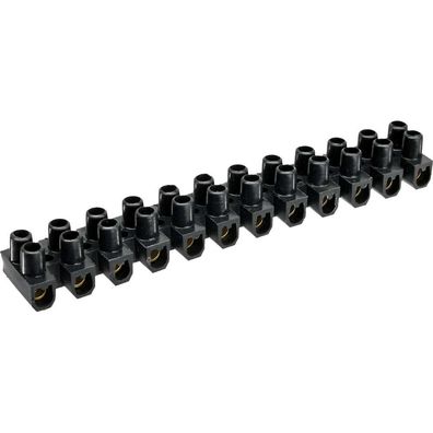 InLine® Lüsterklemme 6mm², 12er Reihe, schwarz, 10 Stück