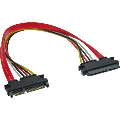 InLine® SATA + Strom Verlängerung intern, SATA 6Gb/ s + Strom, Stecker / Buchse, 0,