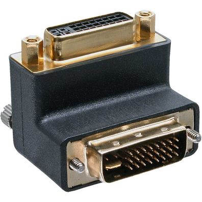 DVI-I Adapter, 90° gewinkelt, digital + analog 24 + 5 Stecker / Buchse, schwarz