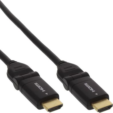 High Speed HDMI Kabel mit Ethernet, St/ St, verg. Kontakte, flexible Winkel1,5m