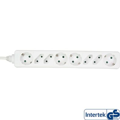 InLine® Steckdosenleiste, 8-fach, 4x Schutzkontakt + 4x Euro, 1,5m, weiß, weiß