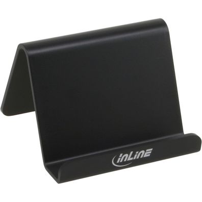 InLine® Smartphone und Handy Halterung für Schreibtisch / Regal, schwarz, schwar