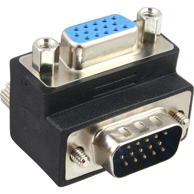 InLine® VGA Adapter 90° Winkel 15pol Stecker/ Buchse, schwarz