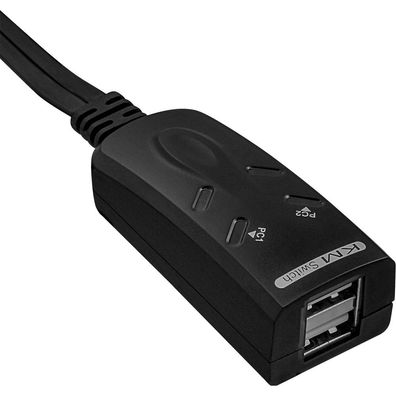 InLine® USB KM-Umschalter, 2 PCs, für Tastatur, Maus, mit Maus-Transfer zwischen