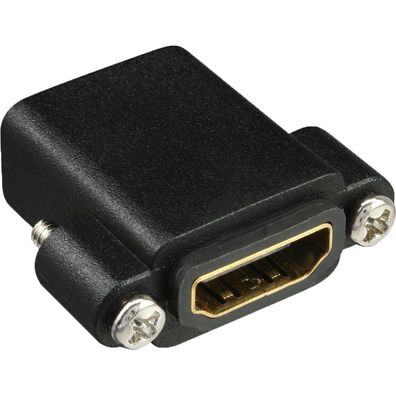 HDMI Adapter zum Einbau mit Gewinde, HDMI A Buchse/ Buchse, vergoldete Kontakte