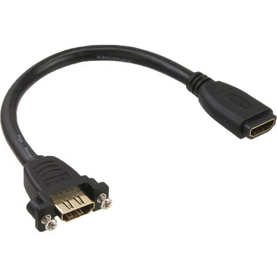 HDMI Adapterkabel zum Einbau, HDMI A Buchse/ Buchse, vergoldete Kontakte, 4K2K, 0