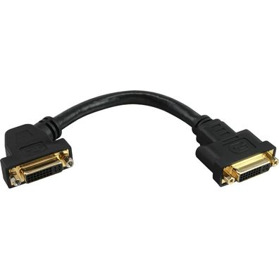 DVI-I Adapterkabel, 24 + 5 DVI Buchse auf Buchse, zum Einbau, vergoldete Kontakte