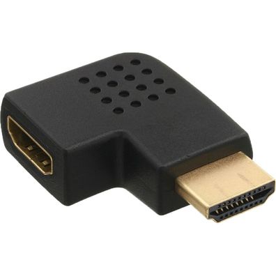 HDMI Adapter, Stecker / Buchse, seitlich links gewinkelt, vergoldete Kontakte,