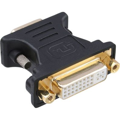DVI-A Adapter, Analog 24 + 5 Buchse auf 15pol HD Stecker (VGA), vergoldet, schwarz