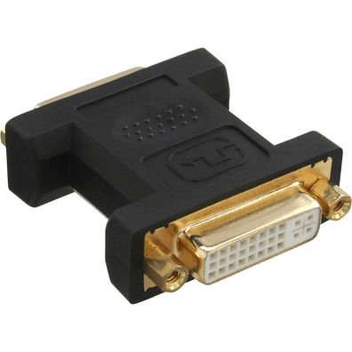 InLine® DVI-I Adapter, Digital + Analog 24 + 5 Buchse / Buchse, vergoldet, schwarz