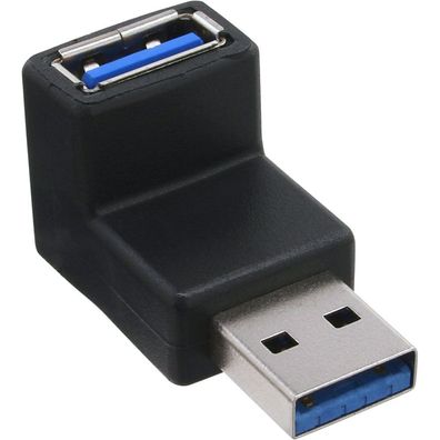 InLine® USB 3.0 Adapter, Stecker A auf Buchse A, gewinkelt 90°, schwarz