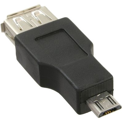 InLine® Micro-USB Adapter, Micro-B Stecker an USB A Buchse, schwarz
