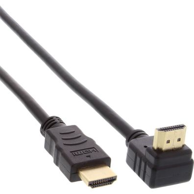 InLine® HDMI Kabel, gewinkelt, HDMI-High Speed mit Ethernet, Stecker / verg. Kon