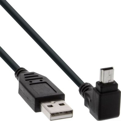 InLine® USB 2.0 Mini-Kabel, Stecker A an Mini-B Stecker (5pol.) oben abgewinkelt