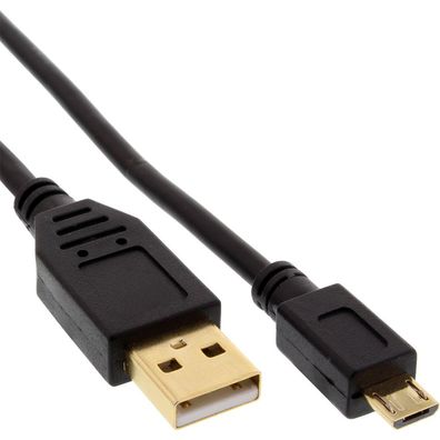 InLine® Micro-USB 2.0 Kabel, USB-A Stecker an Micro-B Stecker, vergoldete Kontak