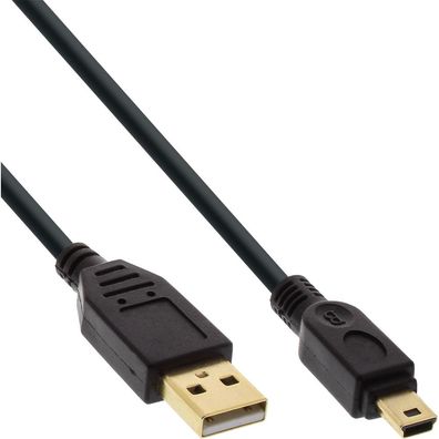 InLine® USB 2.0 Mini-Kabel, USB A Stecker an Mini-B Stecker (5pol.), vergoldete