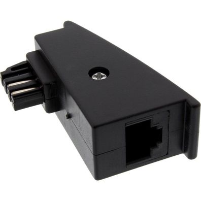 InLine® TAE-F Adapter, TAE-F Stecker auf RJ45 Buchse, 8P2C für Fritzbox, schwarz