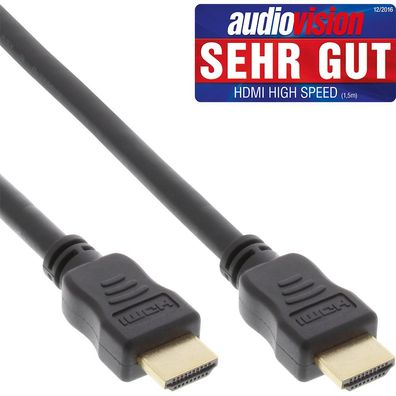 InLine® HDMI Kabel, HDMI-High Speed mit Ethernet, Premium, Stecker / schwarz / g