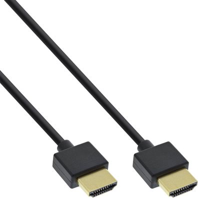 InLine® HDMI Superslim Kabel A an A, HDMI-High Speed mit Ethernet, Premium/ gold