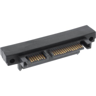 InLine® SATA Adapter Stecker / Buchse, 22pol. (15 + 7), aufwärts gewinkel, schwarz