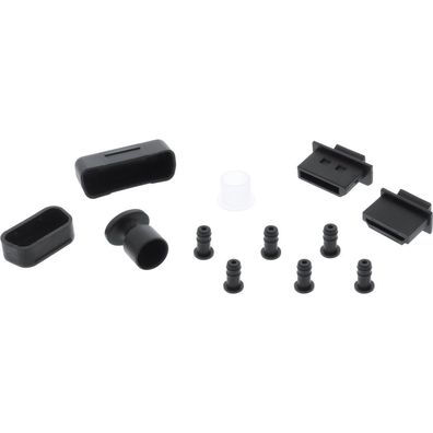InLine® Staubschutz-Set, für Audio/ Video-Schnittstellen, 12-teilig, schwarz