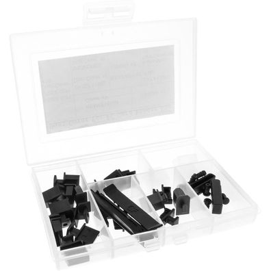 InLine® Staubschutz-Set, für Frontpanel und Cardreader, 30-teilig, schwarz