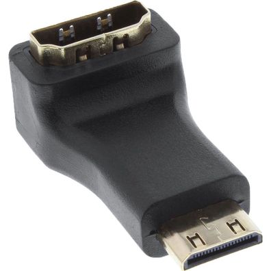 InLine® HDMI Adapter, HDMI A Buchse auf Mini HDMI C gewinkelt, 4K2K kompatibel,