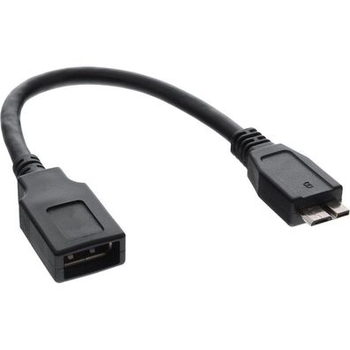 InLine® Micro-USB 3.0 OTG Adapterkabel, Micro-B Stecker an USB A Buchse, 0,15m,