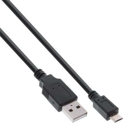 InLine® Micro-USB 2.0 Kabel, Schnellladekabel, USB-A Stecker an Micro-B schwarz,