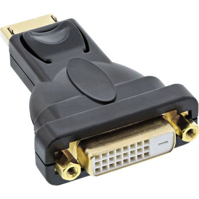 DisplayPort Adapter, DisplayPort Stecker auf DVI-D 24 + 1 Buchse, schwarz, schwarz