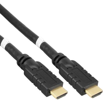 InLine® HDMI Kabel, HDMI-High Speed mit Ethernet, Stecker / aktiv, schwarz / gol