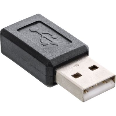 InLine® Micro-USB Adapter, USB A Stecker an Micro-USB B Buchse, schwarz
