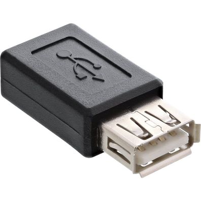 InLine® Micro-USB Adapter, USB A Buchse an Micro-USB B Buchse, schwarz