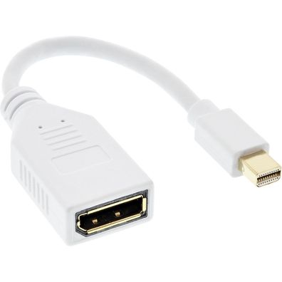 InLine® Kabel Mini DisplayPort Stecker zu DisplayPort Buchse, 4K2K, weiß, 0,15m,