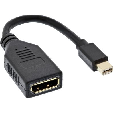 InLine® Kabel Mini DisplayPort Stecker zu DisplayPort Buchse, 4K2K, schwarz, 0,1