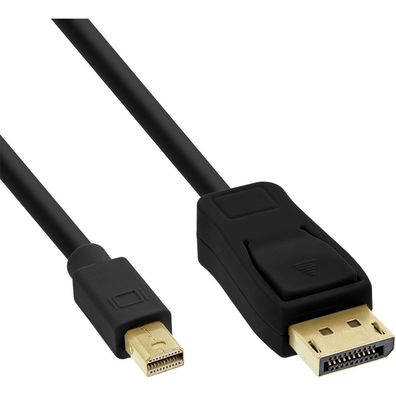 InLine® Mini DisplayPort zu DisplayPort Kabel, schwarz, 2m, schwarz