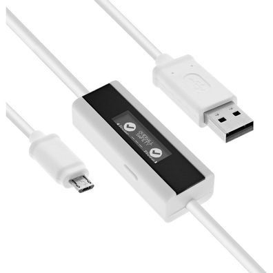InLine® USB Smart Control, Multimeter, Ladeüberwachung, USB A zu Micro-B Kabel m