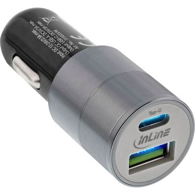 InLine® USB KFZ Ladegerät Stromadapter Quick Charge 3.0, 12/24VDC zu 5V DC/3A, U