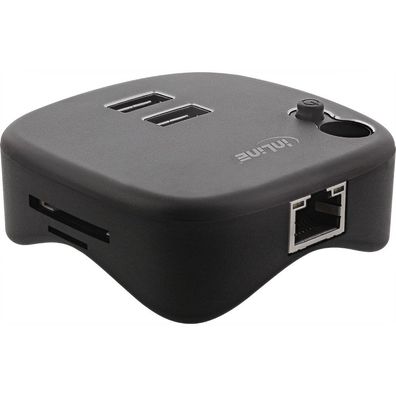 InLine® USB 3.0 Multihub, schwarz, schwarz