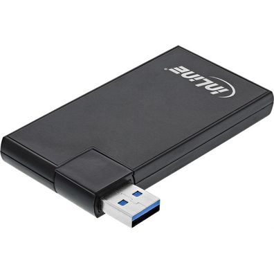 InLine® 180 Twist Hub USB 3.0, 4 Port, drehbar, schwarz, schwarz