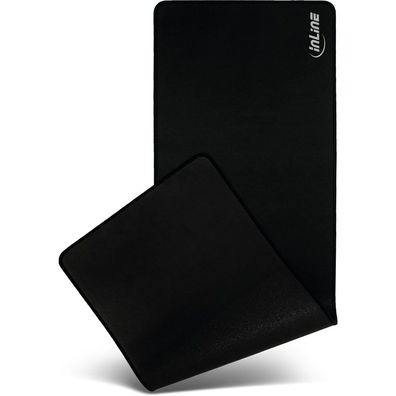 InLine® Maus-Pad XL Schreibtischunterlage, schwarz, 900x400x2mm, schwarz