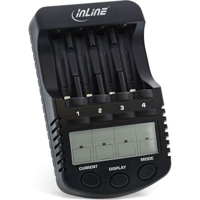 InLine® Premium Schnell-Ladegerät, NiCd + NiMH AA und AAA, bis 1000mA