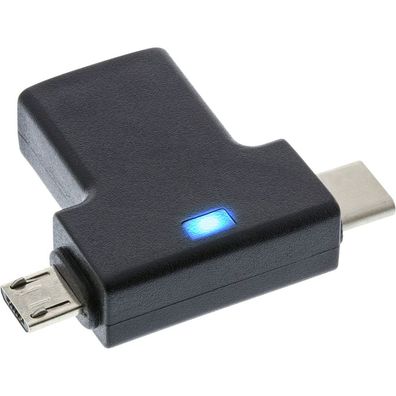 InLine® USB 3.1/2.0 OTG T-Adapter, Typ C Stecker oder Micro-USB an A Buchse, sch