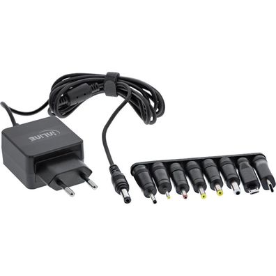 InLine® Universal Steckernetzteil, 5V / 15W, mit 8 Wechselstecker, Micro-USB, US
