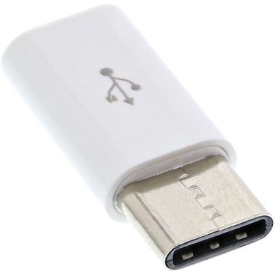 InLine® USB 2.0 Adapter, USB Typ-C Stecker auf Micro-USB Buchse, schwarz