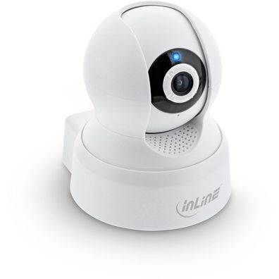 InLine® SmartHome Kamera innen, HD, Bewegungserkennung, Schwenk-/ Neigbar, weiß